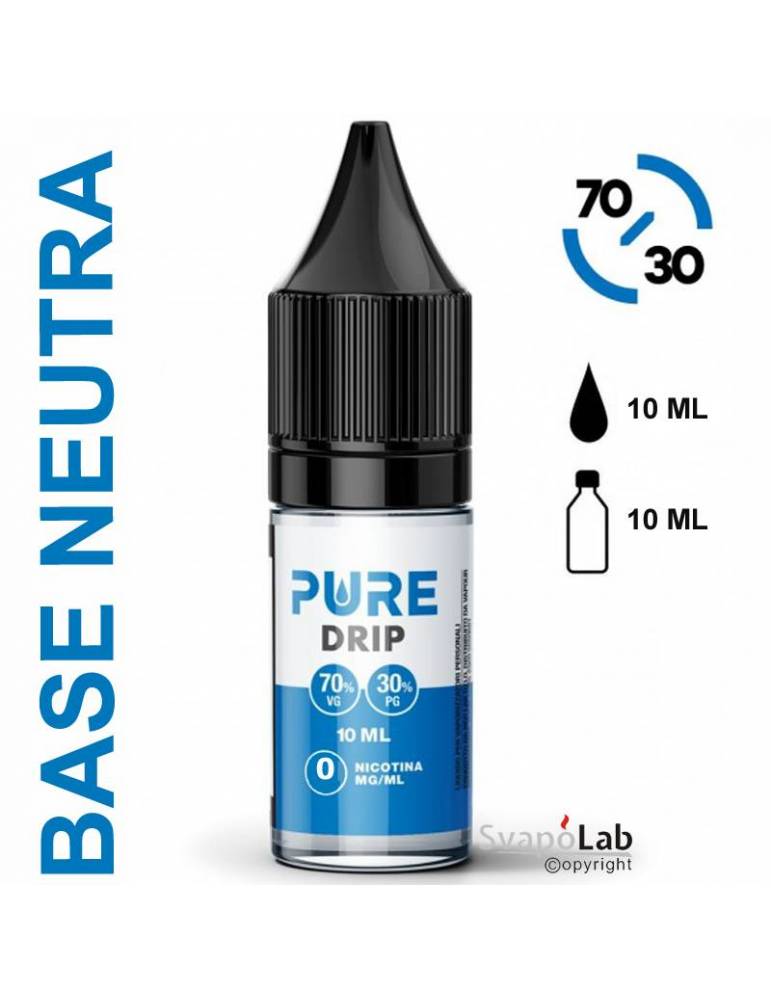 Pure BASE 10ml - 70/30 (basetta con e senza nicotina)