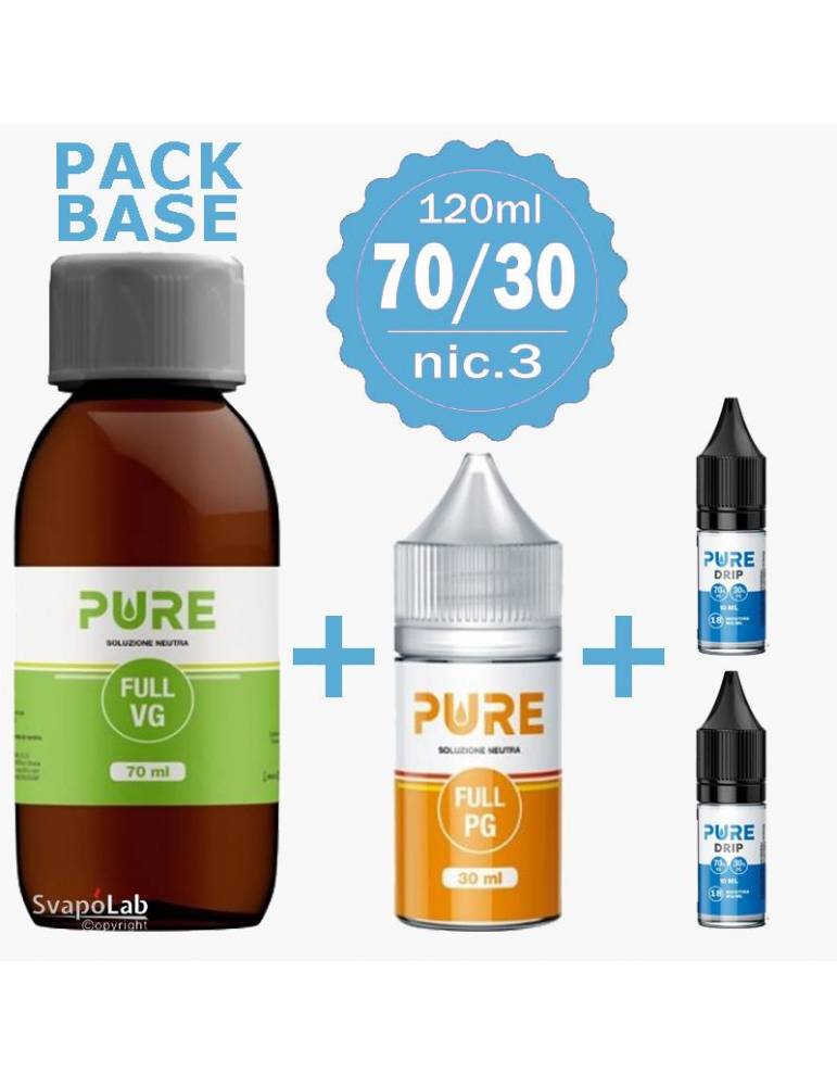 Pure pack BASE 70/30 - 120ml - nic.3 (con 2 Basi 10ml/18nic)