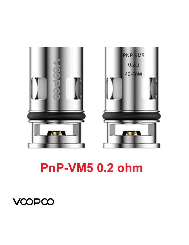 VooPoo PNP-VM5 coil 0,2/40-60W ohm (1 pz) per serie Vinci e Drag