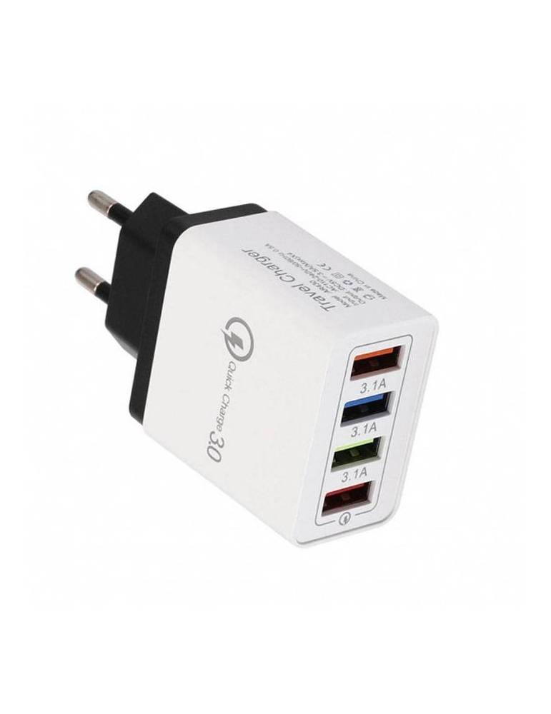 Adattatore di rete 4 USB X 3.1A – caricabatteria rapido (NERO)