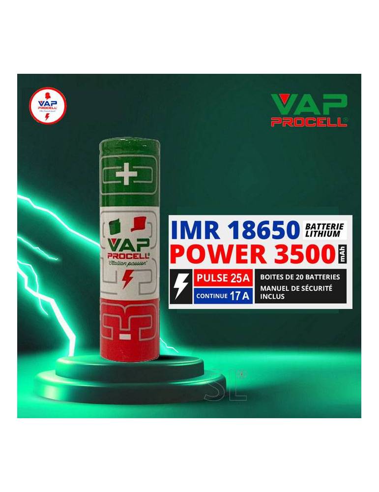Vap Procell 18650 batteria al Litio 3500mah/25A (1 pz)